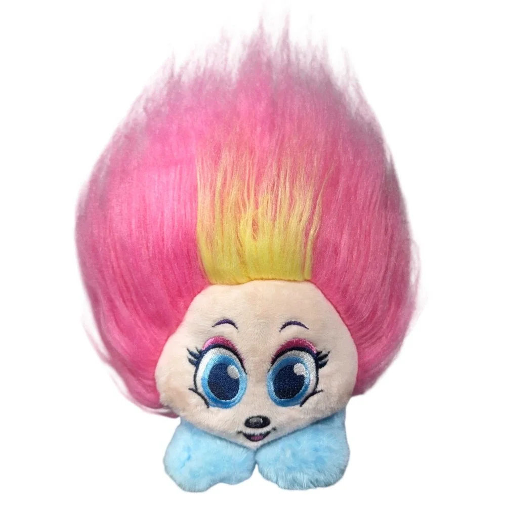Zuru Shnooks Shnookums Pink Yellow Cotton Candy Bubble Gum Hair Plush Blue Feet